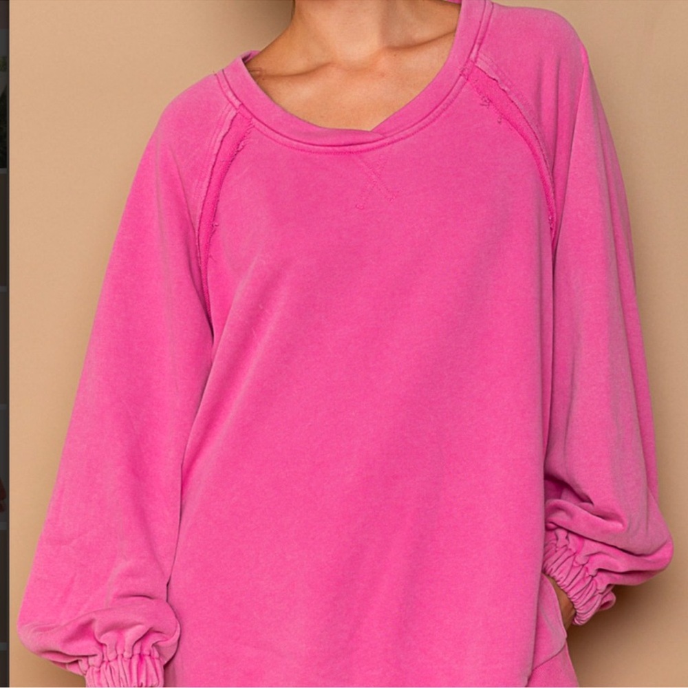 POL Pink Cut-Out Back Sweatshirt - Picture 5 of 6